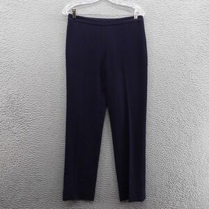 Lafayette 148 New York Womens Virgin‎ Wool Pants Size 0 Navy Blue Tapered